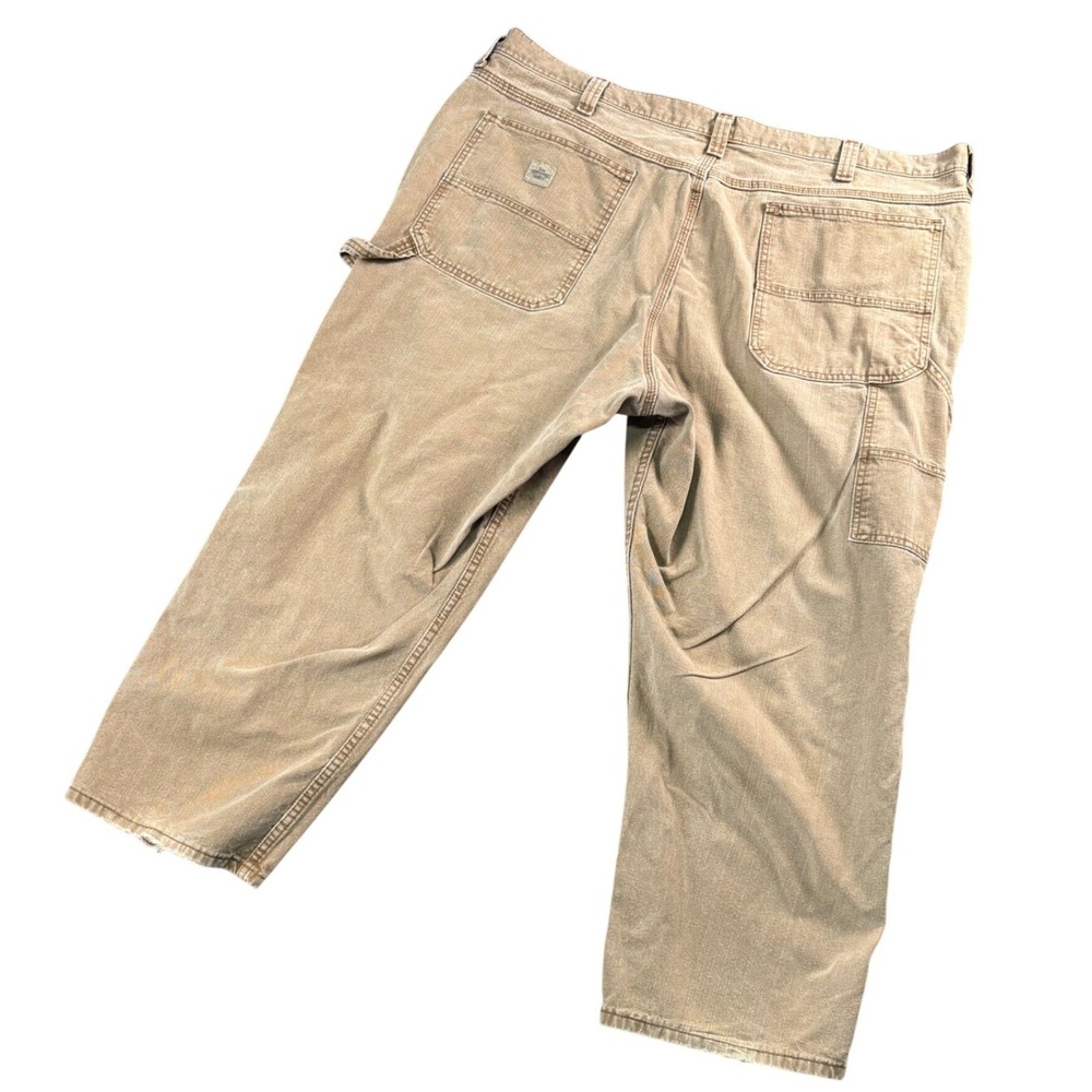 VTG Lee Dungarees Men's Tan Carpenter Pants 46x25.5 Khaki Workwear‎ Y2K Baggy